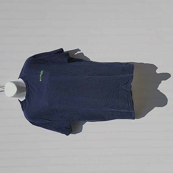 Mens Size L Columbia Navy Blue Tshirt Fish - Picture 3 of 6